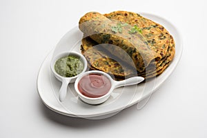 Palak paratha or Spinach flatbreadÂ is a Popular Indian breakfast menu